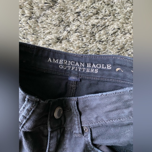 American Eagle Outfitters Woman High Wasited Black Denim Vintage Jean Shorts - Picture 3 of 5